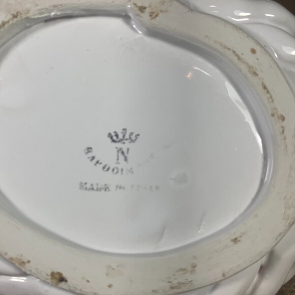 Capodimonte Ceramic Fruit Basket Laced Oval Vintage 4" Cherries & Orange - Picture 8 of 11